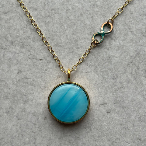 Swirly Aqua Connector Necklace- One of a Kind