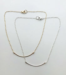 Bar Necklace- gold filled & sterling silver