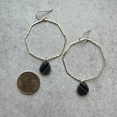 Swirly Grey Octagon Hoops