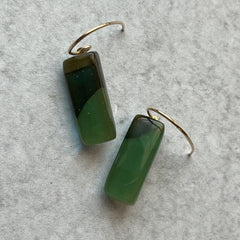 Small Jordan Earrings- Swirly Moss Green