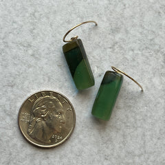 Small Jordan Earrings- Swirly Moss Green