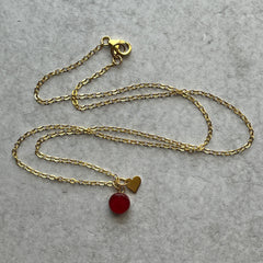 Tiny Red Heart Necklace- One of a Kind