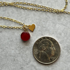 Tiny Red Heart Necklace- One of a Kind