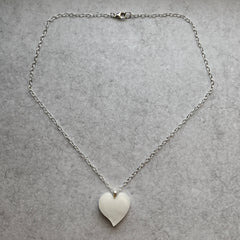 White Heart Necklace- 3 available!