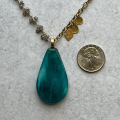 Swirly Teal & Labradorite Necklace