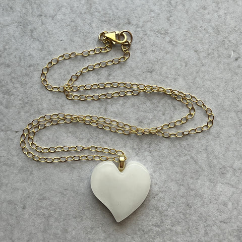 White Heart Necklace- 3 available!