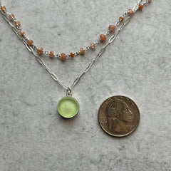 2 in 1 Mint & Sunstone Necklace- One of a Kind