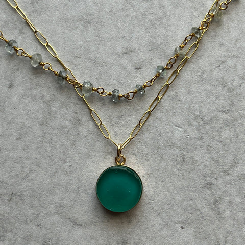 Teal 2 in 1 Layered Necklace - One of a Kind