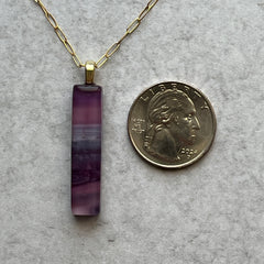 Swirly Purple Bar Necklace- One of a Kind