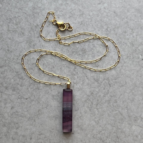 Swirly Purple Bar Necklace- One of a Kind