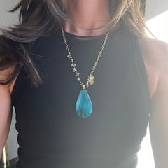 Swirly Teal & Labradorite Necklace