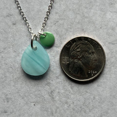 Swirly Blue & Green Charm Necklace- Limited Addition