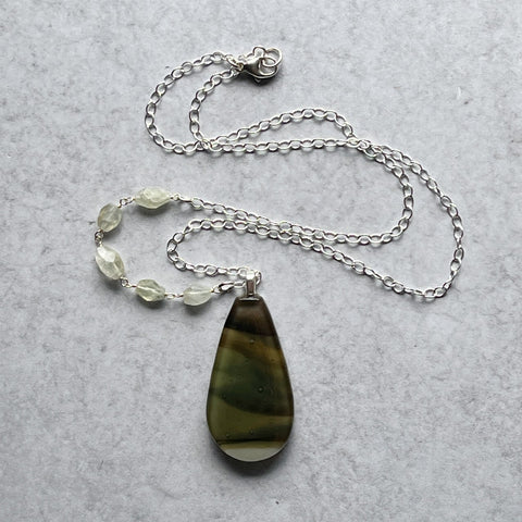 Swirly Moss & Prehnite Necklace- One of a Kind