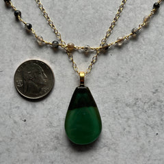 2 in 1 Moss & Smoky Quartz Necklace- One of a Kind