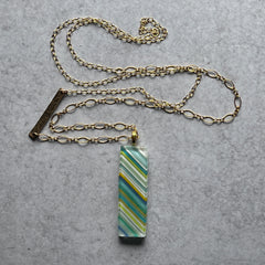 Pastel Stripped Bar Necklace- One of a Kind