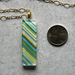 Pastel Stripped Bar Necklace- One of a Kind