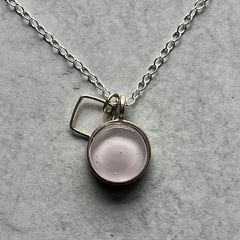 Pale Pink Circle Necklace- One of a Kind