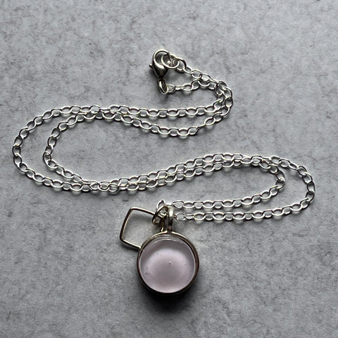 Pale Pink Circle Necklace- One of a Kind