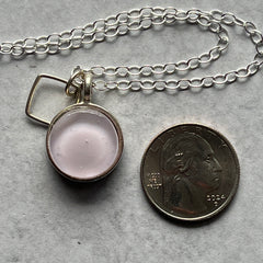 Pale Pink Circle Necklace- One of a Kind