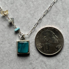 Swirly Teal Ivy Necklace- One of a Kind