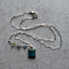 Swirly Teal Ivy Necklace- One of a Kind