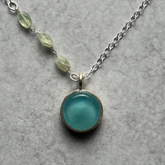 Turquoise Prehnite Necklace- One of a Kind