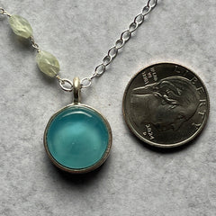 Turquoise Prehnite Necklace- One of a Kind