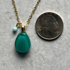 Teal Drop Necklace- one of a kind