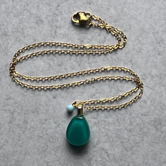 Teal Drop Necklace- 2 available