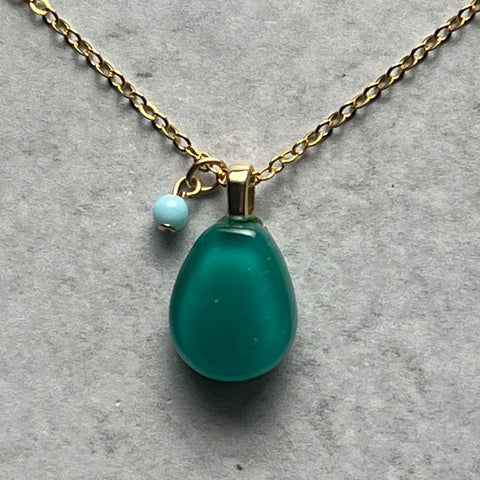 Teal Drop Necklace- one of a kind