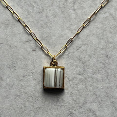 Striped White Ivy Necklace- One of a Kind