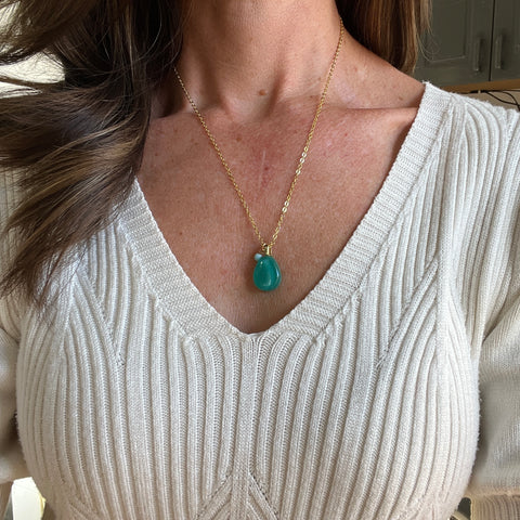 Teal Drop Necklace- 2 available