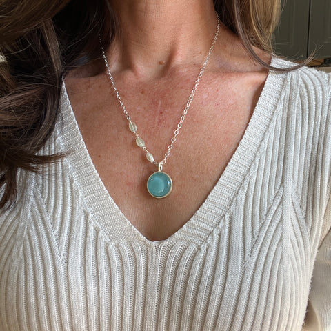 Turquoise Prehnite Necklace- One of a Kind