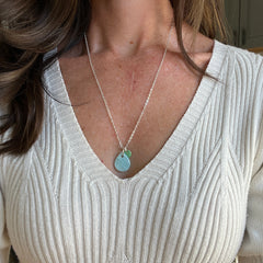 Swirly Blue & Green Charm Necklace- Limited Addition