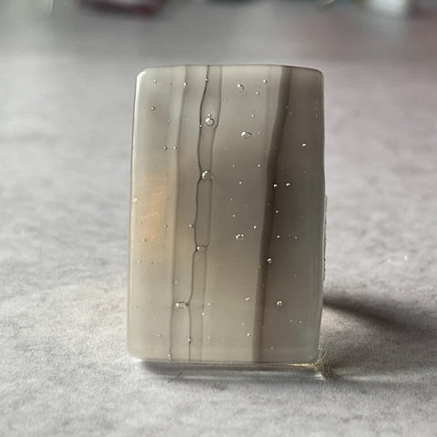 Swirly Grey Rectangle Ring- adjustable- One of a Kind