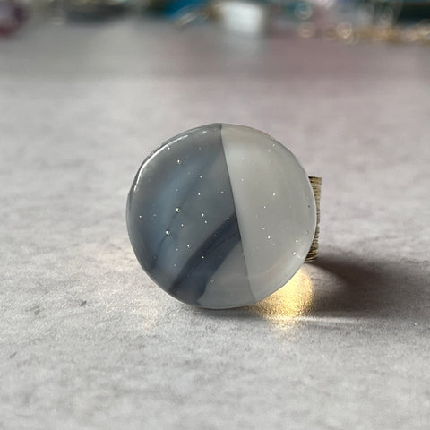 2 Tone Grey/White Ring- adjustable- One of a Kind