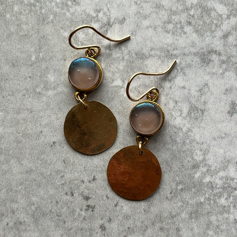 Iridized Dusty Lavender Little Georgia Earrings- One of a Kind