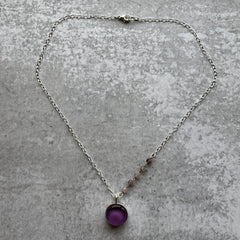 Brilliant Lavender Circle Necklace- One of a Kind