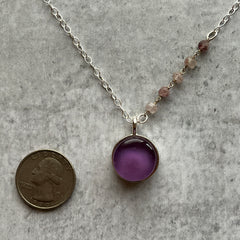 Brilliant Lavender Circle Necklace- One of a Kind