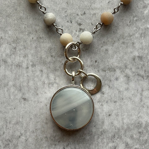 Swiry White Amazonite Necklace- One of a Kind