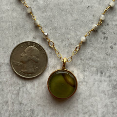 Moss Crystal Necklace- One of a Kind