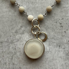 Cream & Amazonite Necklace- One of a Kind