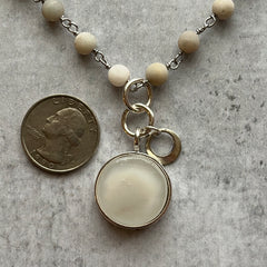 Cream & Amazonite Necklace- One of a Kind