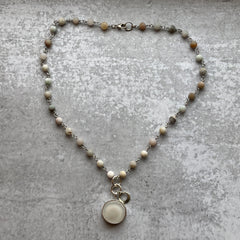 Cream & Amazonite Necklace- One of a Kind