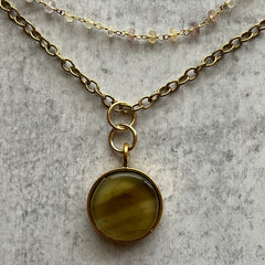 2 in 1 Fluorite Sand Necklace- One of a Kind