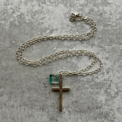 Cross Charm Necklace- One of a Kind