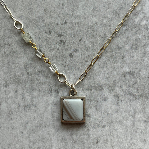 Streaky Grey Ivy Necklace- One of a Kind