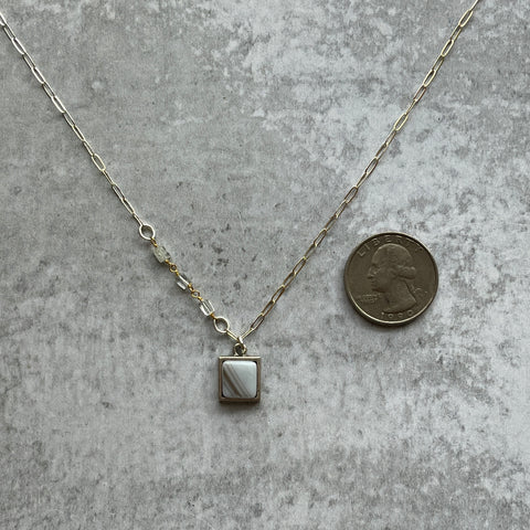 Streaky Grey Ivy Necklace- One of a Kind