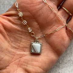 Streaky Grey Ivy Necklace- One of a Kind