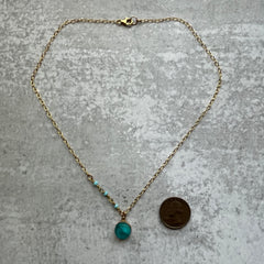 Swirly Teal Ella Necklace- One of a Kind